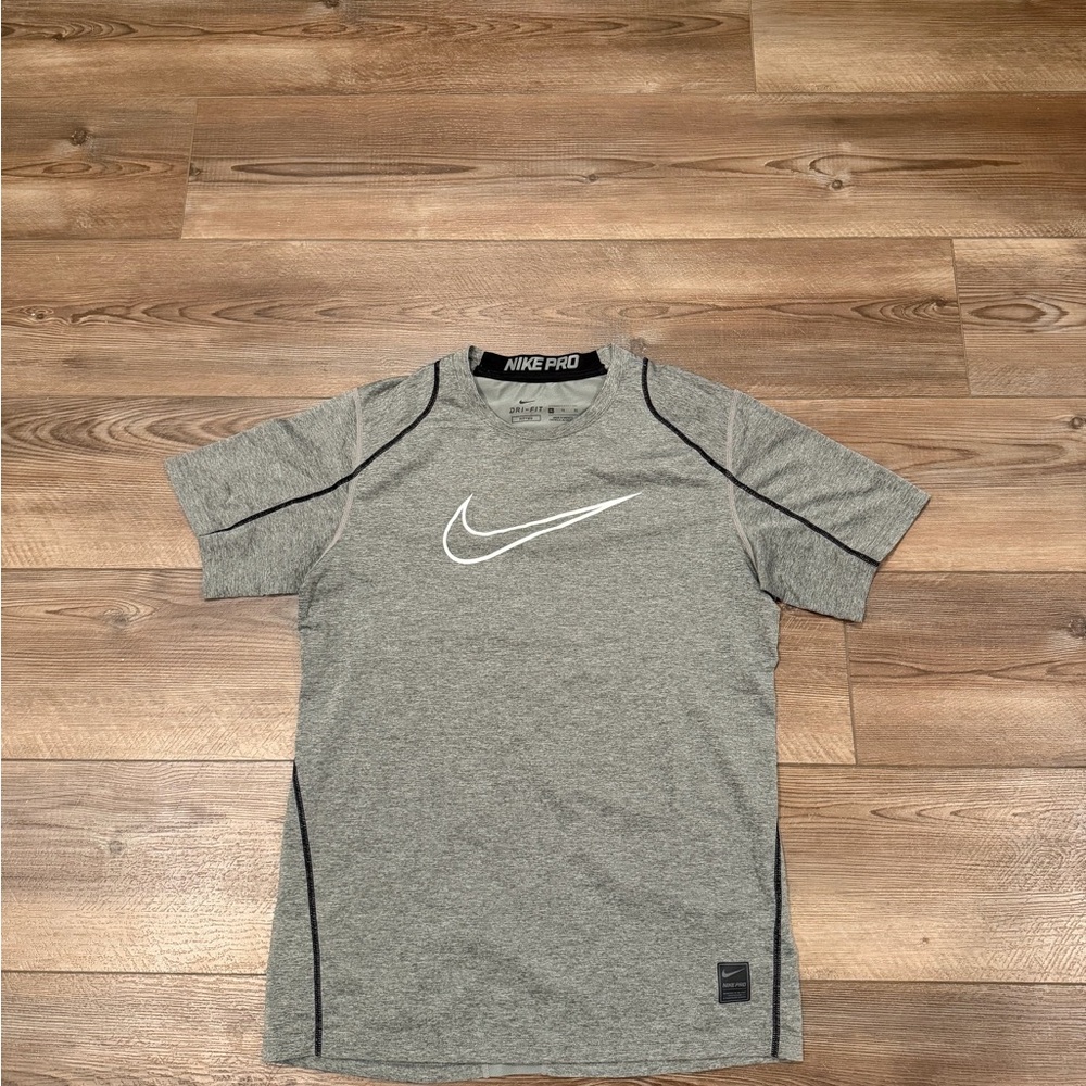 Nike Pro Gray Dri-FIT Compression Shirt Size Kids L – Athletic Training Tee